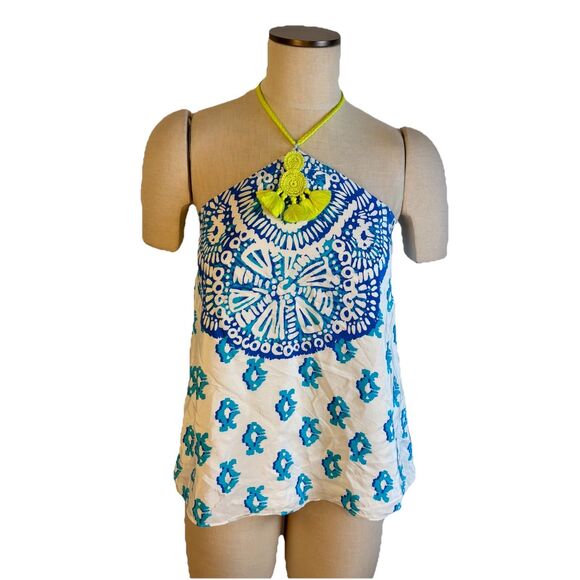 Lilly Pulitzer Womens XS Selin To The Sea Silk Halter Top - Picture 2 of 10